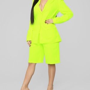 Neon shorts and Blazer set